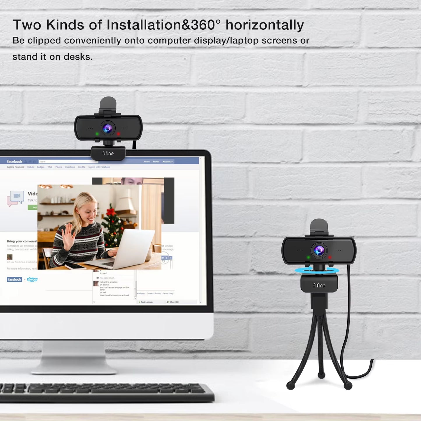 1440P Full HD PC Webcam with Microphone, Tripod, for USB Desktop & Laptop,Live Streaming Webcam for Video Calling-K420