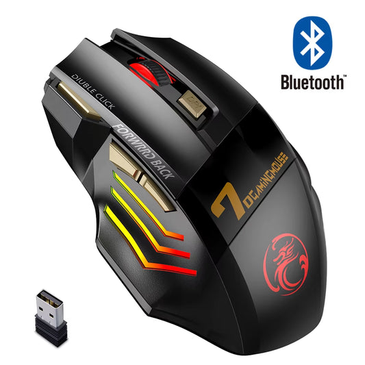 Rechargeable Wireless Mouse Bluetooth Gamer Gaming Mouse Computer Ergonomic Mause with Backlight RGB Silent Mice for Laptop PC